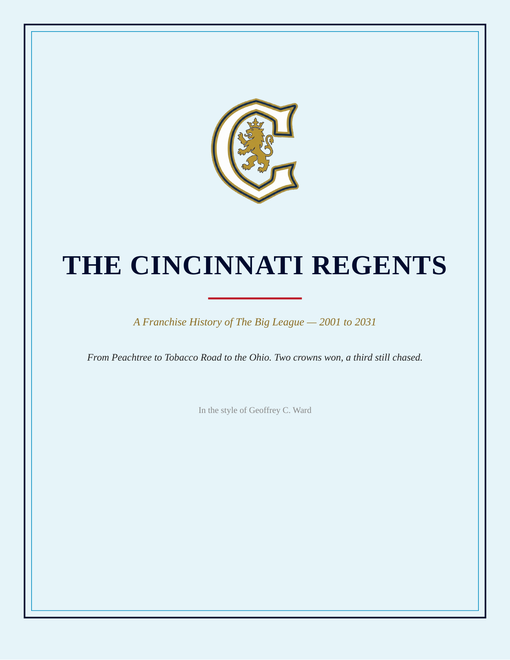 The Cincinnati Regents franchise history cover