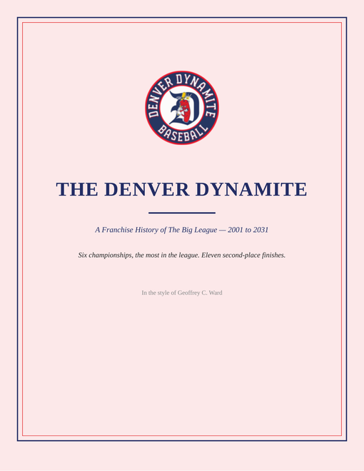 The Denver Dynamite franchise history cover