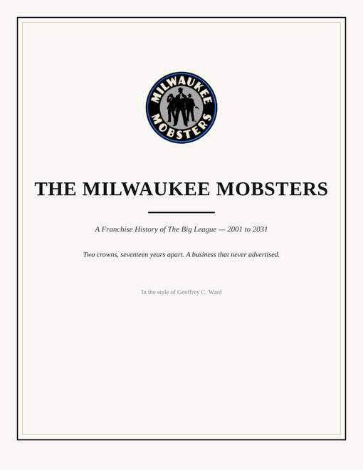 The Milwaukee Mobsters franchise history cover