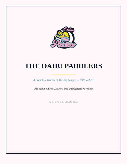 The Oahu Paddlers franchise history cover