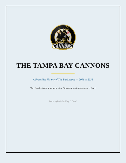 The Tampa Bay Cannons franchise history cover