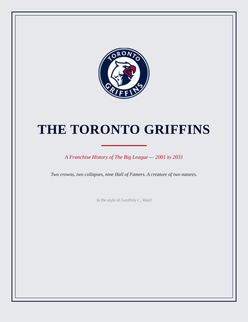 The Toronto Griffins franchise history cover