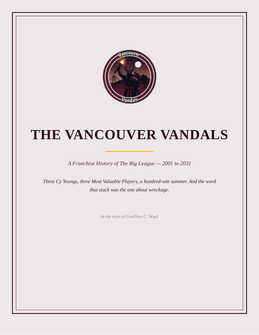 The Vancouver Vandals franchise history cover